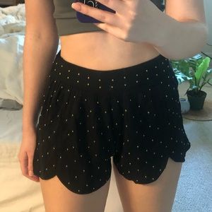 MinkPink Black Gold Stud Short